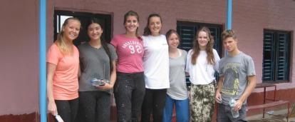 Childcare volunteers on the HIV/Aids project in Nepal take a break at their care placement. Projects Abroad Childcare HIV/Aids volunteers in Nepal take a break at their care placement.